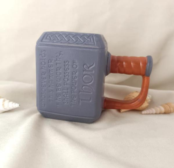 Kupa Kahve Fincanı Thor Çekiç Kupa 3D Tasarım Bardak 530 ml Su Bardağı      - Image 1