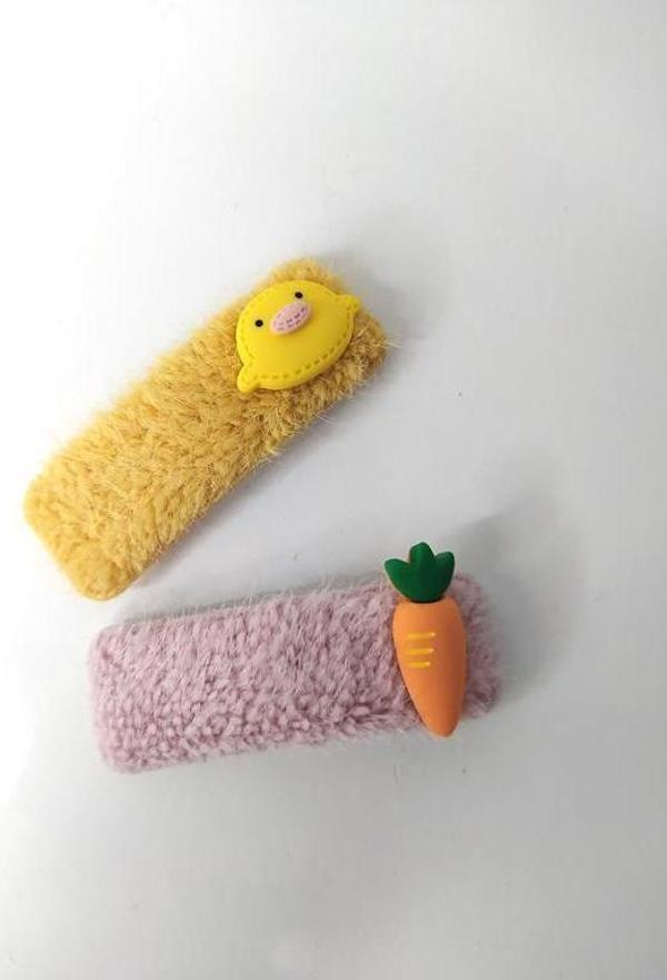 Sevimli Civ Civ Havuç Renkli Tokalar Sevimli Kız Çocuk Saç Aksesuarları   - Image 1