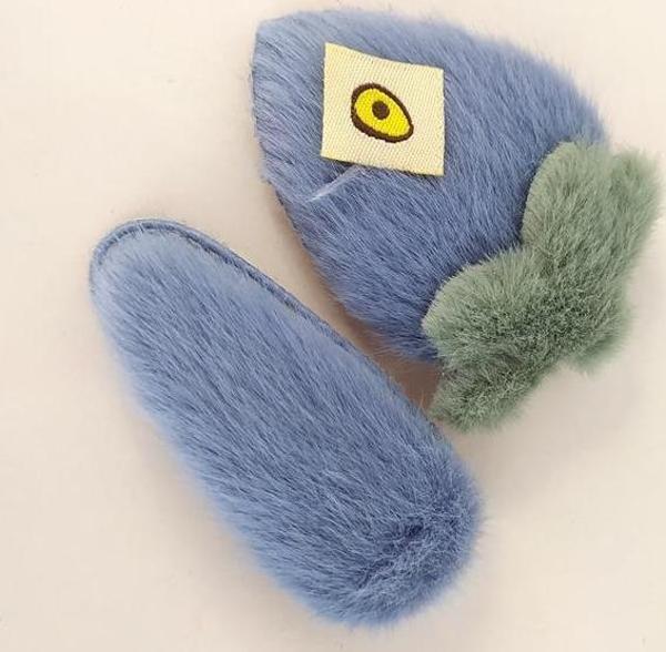 Meyveli Renkli Peluş Çıt Çıt Toka Mavi - Image 1