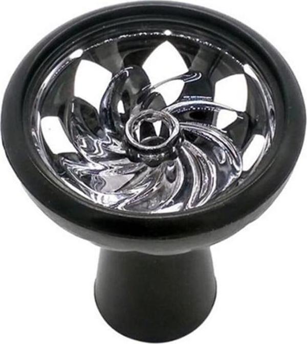 Vitria Bölmeli Silikon Cam Lüle Nargile Lülesi samsaris lüle Siyah - Image 1