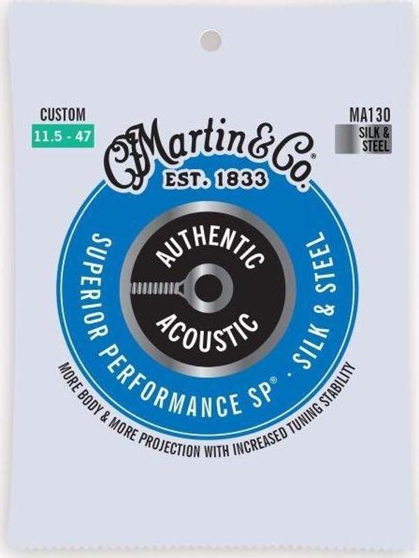Martin Co MA130 Acoustic SP Silk & Steel Guitar 11.5-47 Akustik Gitar Teli - Image 1