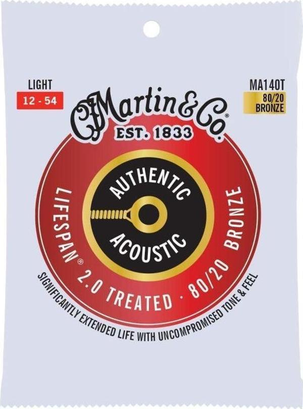 Martin Co MA140T SP Lifespan Treated Akustik Gitar Teli Light 12-54 - Image 1