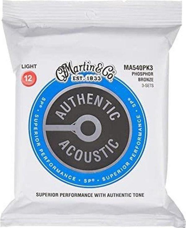 Martin Co MA540PK3 SP Phosphor Bronze Akustik Gitar Telleri (Light 12-54) 3 Set - Image 1