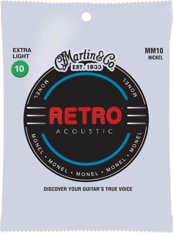 Martin Co Retro MM10 Nickel Alloy Extra Lt 10-47 Akustik Gitar Teli - Image 1