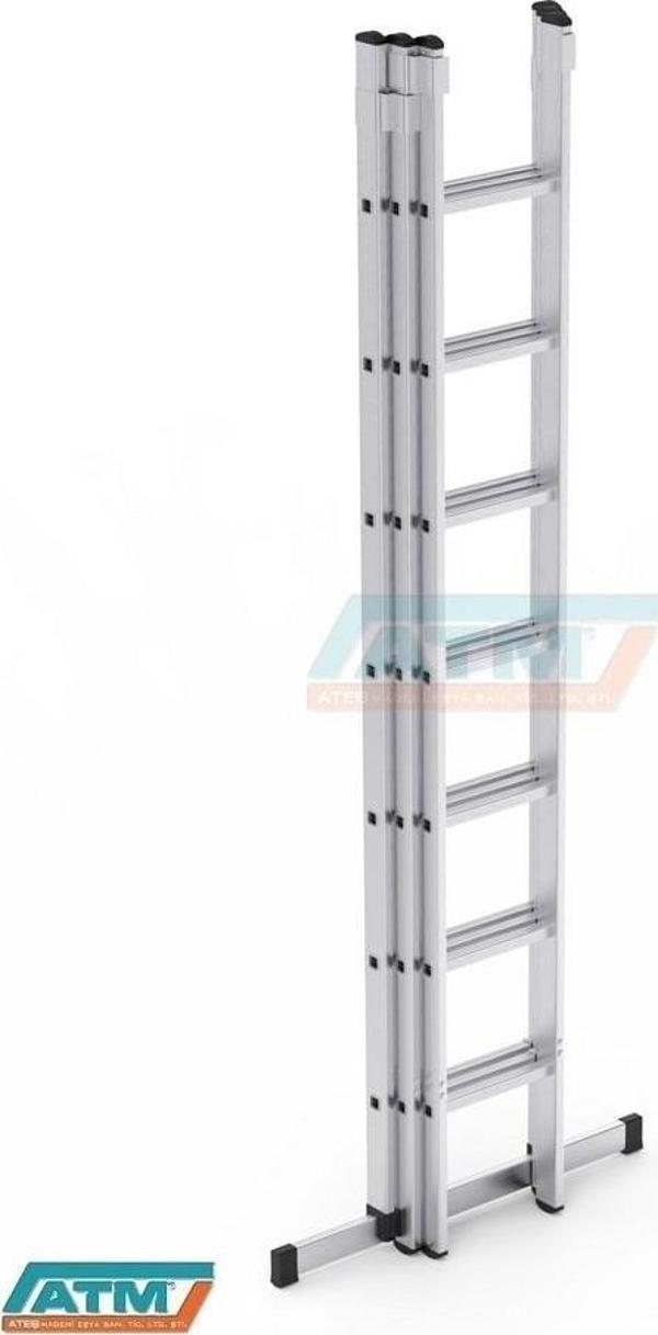 2,5*3=7,5+1=8,5 MT 65X25 ÜÇ PARÇALI  A TİPİ SÜRGÜLÜ MERDİVEN - Image 1