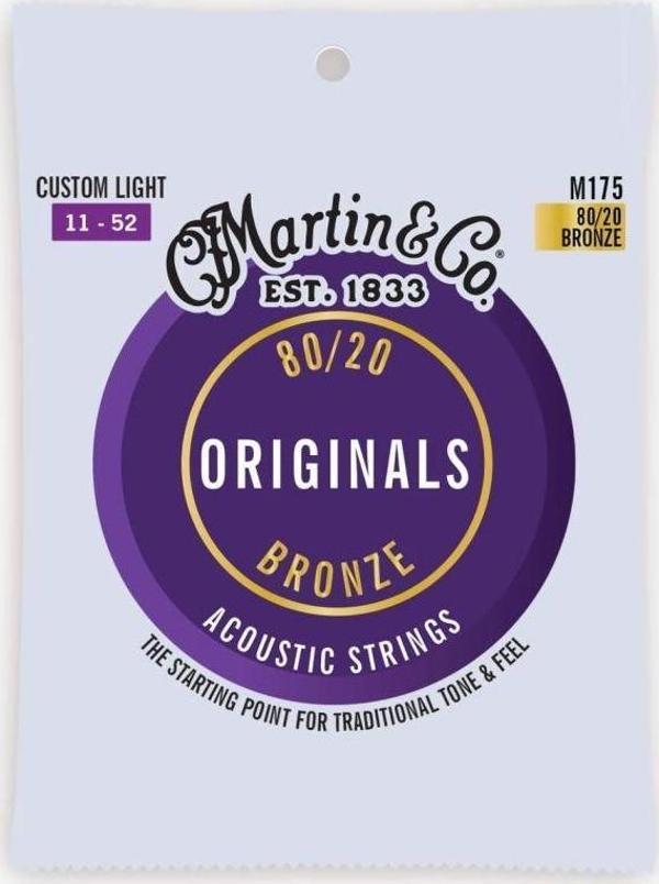 Martin Co M175 "Original M175" Bronze Akustik Gitar Teli Custom Light 11-52 - Image 1