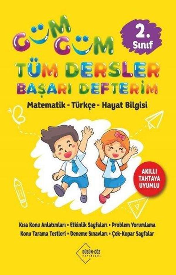 2. Sınıf Güm Güm Tüm Dersler Başarı Defterim - Matematik - Türkçe - Hayat Bilgisi - Düşün Çöz Yayınları - Image 1