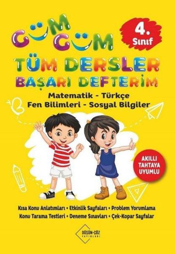 4. Sınıf Güm Güm Tüm Dersler Başarı Defterim Matematik - Türkçe - Fen Bilimleri - Sosyal Bilgiler - Düşün Çöz Yayınları - Image 1