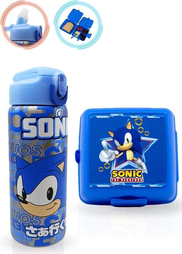 600 ML Sonic Matara + Sonic Beslenme Kabı, Çelik Matara Çelik Suluk Çocuk Matara Çocuk Çelik Matara - Image 1