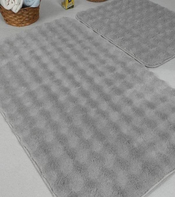 Zebra Casa Bonny 2’li Pelüş Banyo Paspası Gri - Image 1