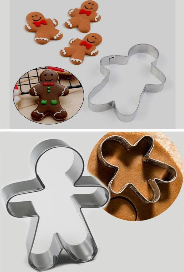 3 Parça Paslanmaz Metal Kurabiye Kalıbı Ginger Man Adam Kalıbı İnsan Kalıbı 3 Boy - Image 1