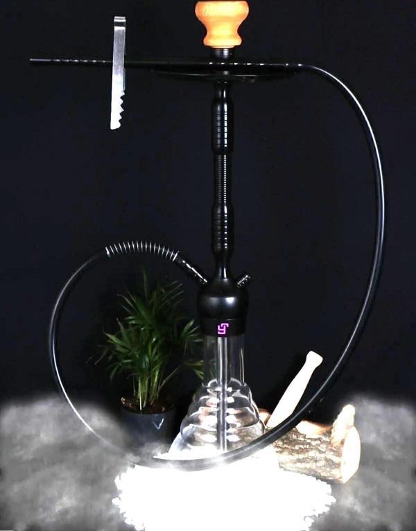 Profesyonel Siyah Kilitli Nargile Büyük Boy 70 Cm - Image 1