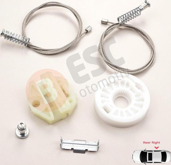 ESC Otomotiv Opel Astra H İçin Arka Sağ Cam Kriko Seti - Image 1