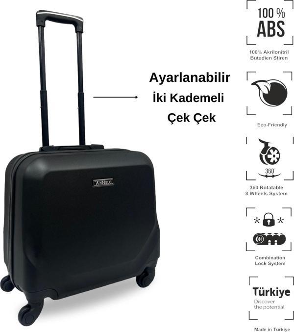 Anhelo Traveller Abs Hostes-pilot Boy Valiz  Siyah - Image 1