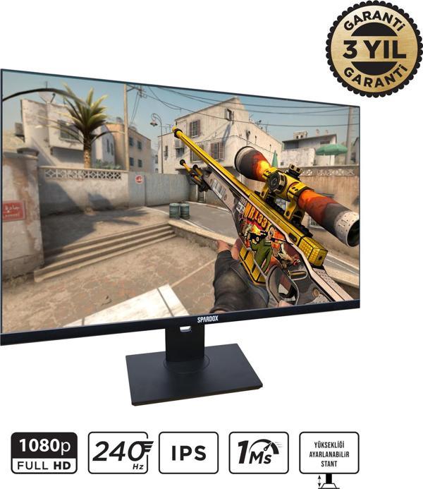 Spardox Gaming SG-27240RP 27" 1ms 240Hz IPS FullHD 2xDP Pivot Oyuncu Monitörü - Image 1