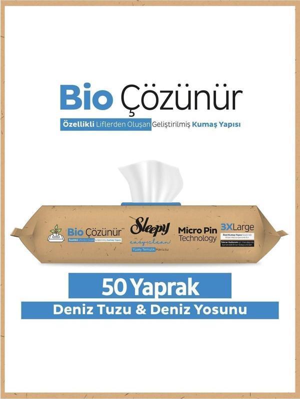 Sleepy Bio Çözünür Deniz Tuzu ve Deniz Yosunu Yüzey Havlusu 50'li - Image 1