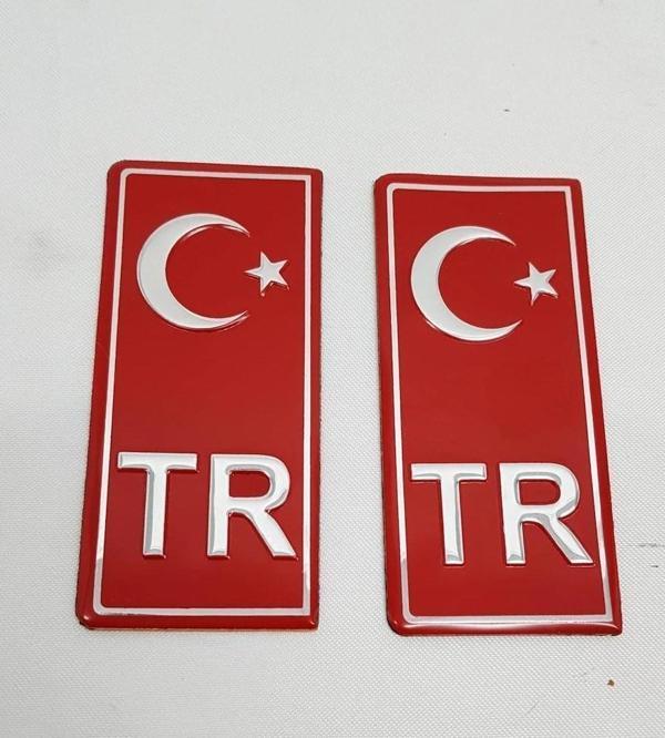 TR Plaka Yapışma Sticker Kabartmalı 2'li - Image 1