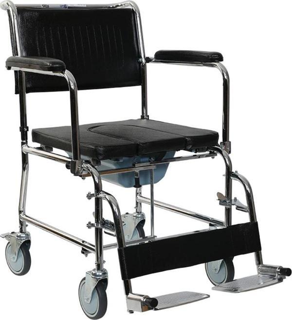 Golfi Alüminyum Katlanabilir Manuel Klozetli Banyo Sandalyesi Comfortable Wheelchair - Image 1