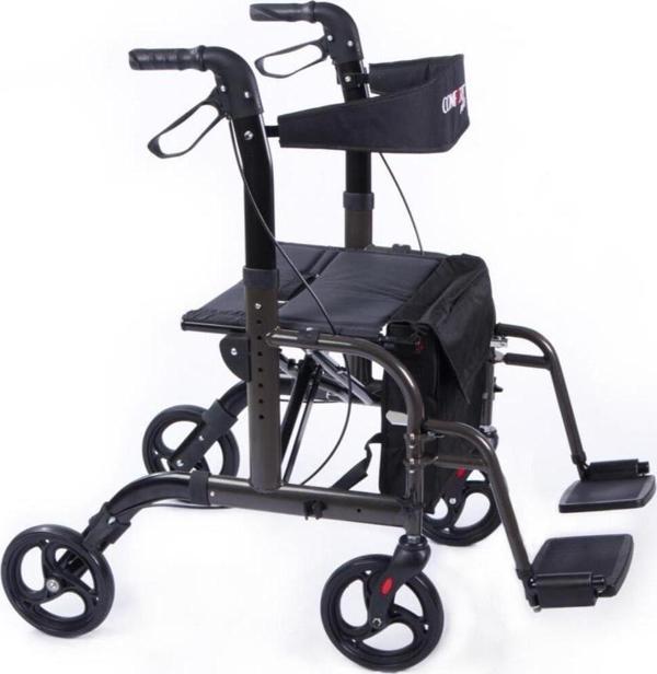 Medikal Birlik Comfort Plus Dm-9124 Lüx Ayak Pedallı Alüminyum Rolatör (Hem Rolatör Hem Tekerlekli Sandalye) - Image 1