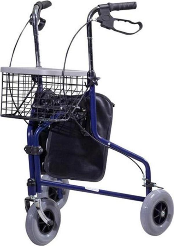 Medikal Birlik Medwelt Ithal 3 Tekerlekli Çantalı Frenli Walker Yürüteç - Image 1
