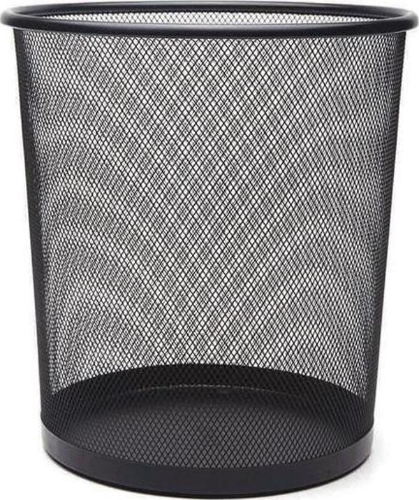 Mas 854 10 lt Metal Tam Perforeli Ofis Siyah Çöp Kovası - Image 1
