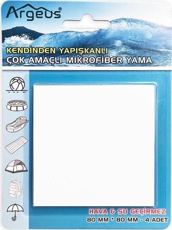 Argeus 4'lü Fiber Çanta Delik Tamir Yaması Beyaz - Image 1