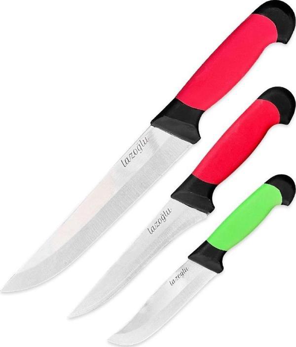 Lazoğlu El Yapımı Kasap Bıçak Seti 3'lü LZG-10003 - Image 1