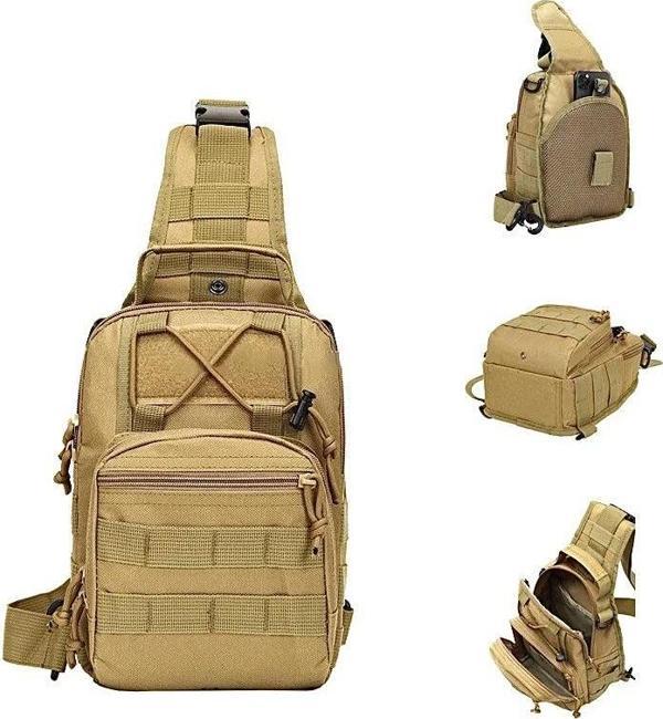 Savage Çapraz Göğüs Askılı Tactical Çanta Kum - Image 1