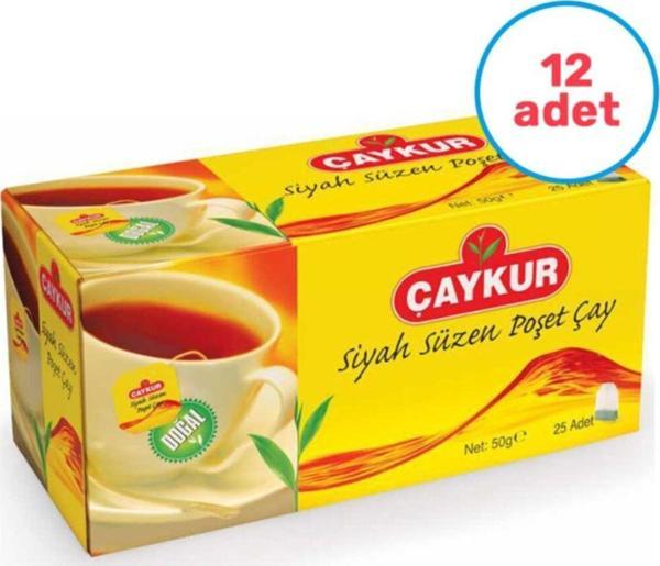 Çaykur 12 Adet Süzen Bardak Poşet Çay 25'Li - Image 1
