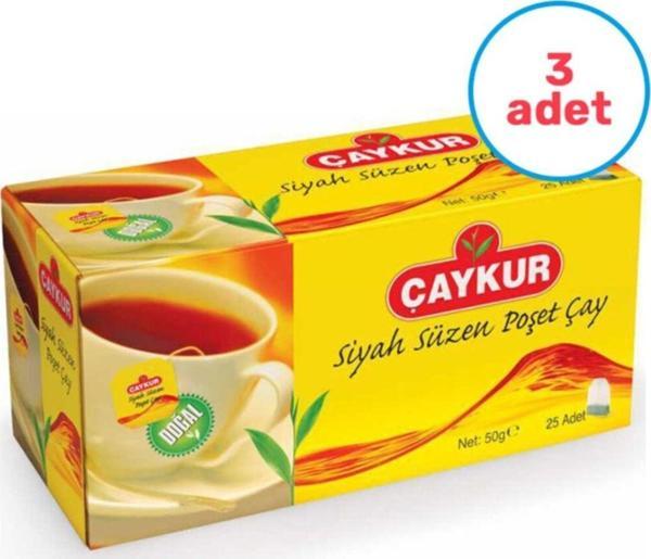 Çaykur 3 Adet Süzen Bardak Poşet Çay 25'Li - Image 1