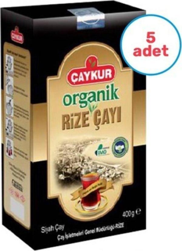 Çaykur 5 Adet Organik Rize Çayı 400 Gr Karton Kutu - Image 1