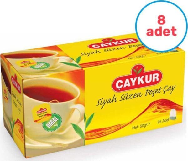 Çaykur 8 Adet Süzen Bardak Poşet Çay 25'Li - Image 1