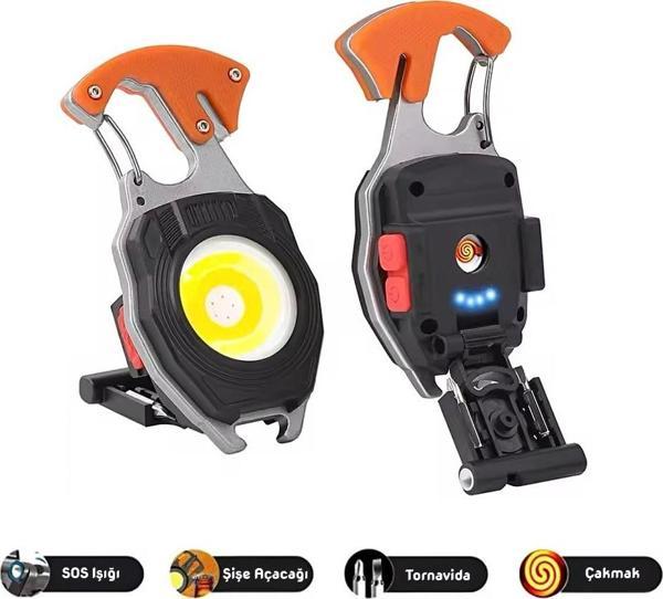 Wison Çok Fonksiyonlu Şarjlı Anahtarlıklı Fener Turuncu (WS-5050) - Image 1