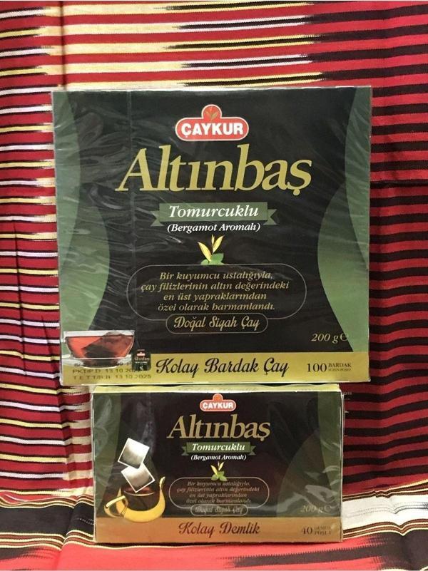 Çaykur Altınbaş Bergomat Aromalı Demlik Poşet(200G) Ve Süzen Poşet Çay(200G) - Image 1