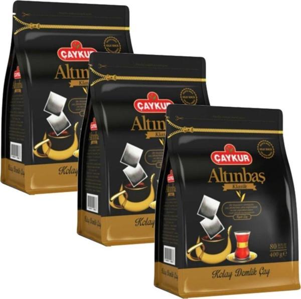 Çaykur Altınbaş Demlik Poşet Çay 80'Li 400 Gr 3 Paket 240 Adet - Image 1
