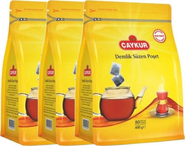 Çaykur Kolay Demlik Süzen Poşet Çay 80'Li 400 Gr 3 Paket 240 Adet - Image 1