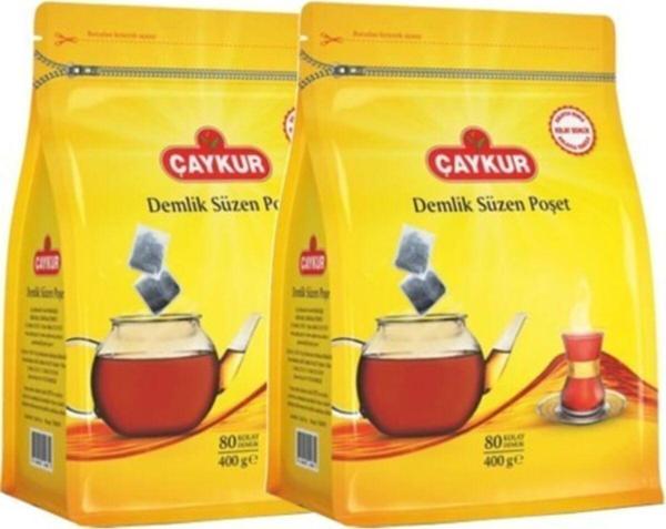 Çaykur Kolay Demlik Süzen Poşet Çay 80'Li 400 Gr X 2 Adet - Image 1