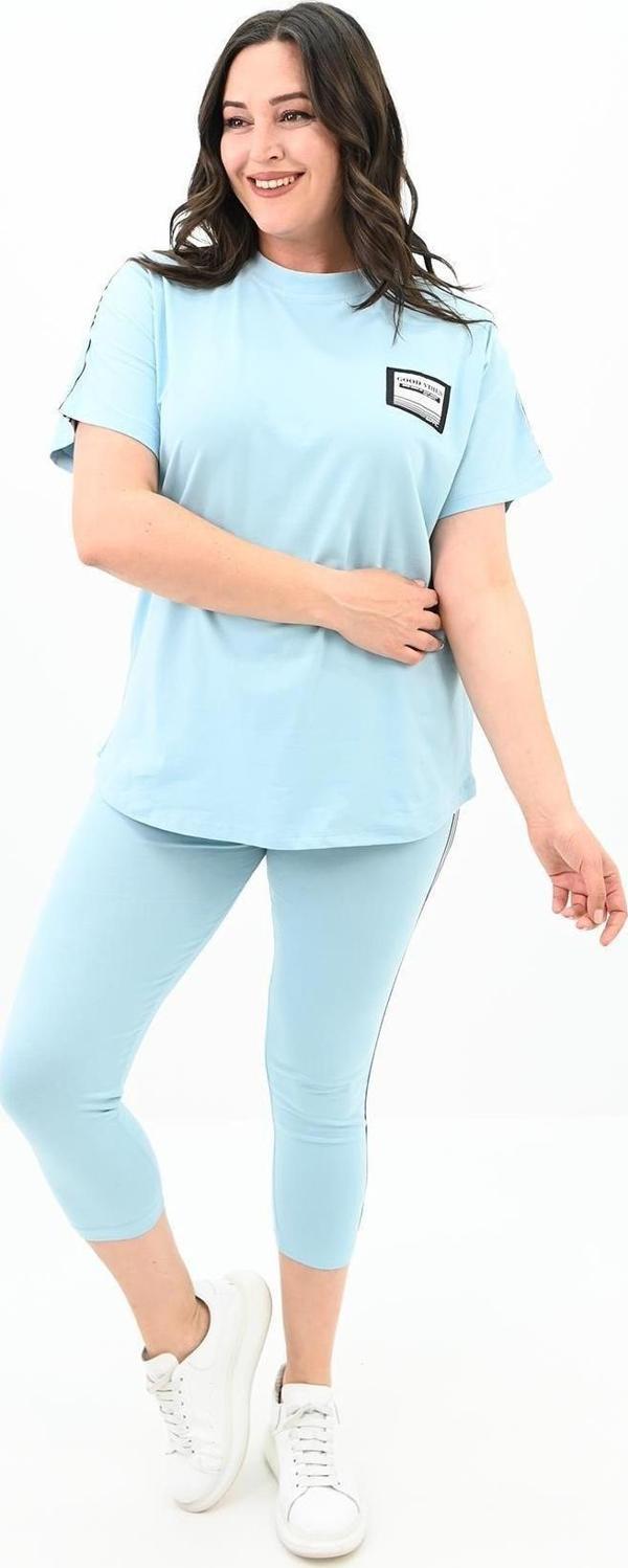 Koza Butik Kadın Büyük Beden Taytlı Takım 3697-23 Bebe Mavi 3XL - Image 1