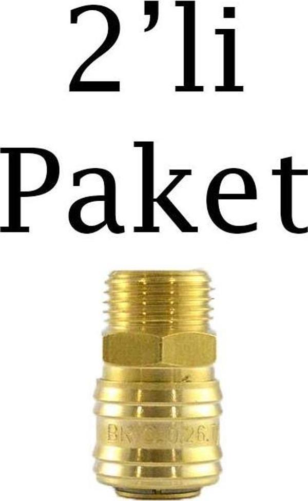 Brio Hava Hortum Erkek Gövde Kamalı 1/2 2'li Paket - Image 1
