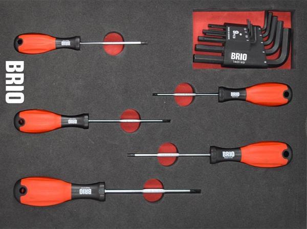 Brio Tornavida Torx Seti Ve Allen Seti 14 Parça Sünger Yataklı (Tork Alyan Seti) - Image 1