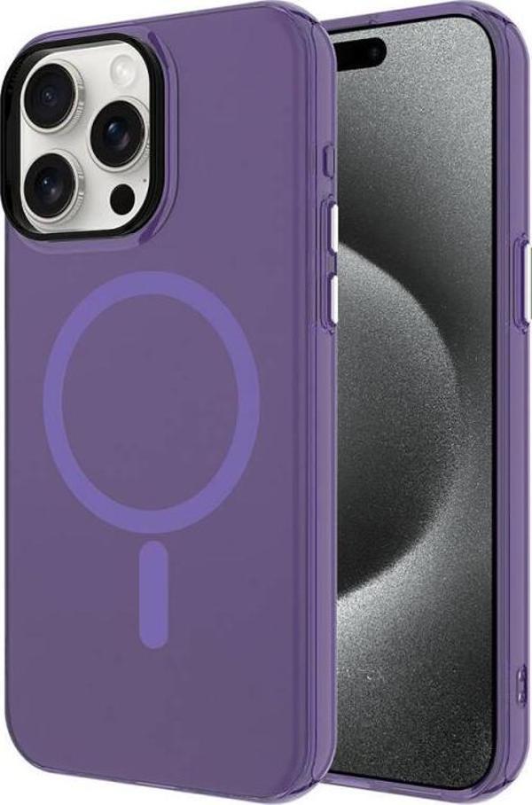 Apple iPhone 14 Pro Max Kılıf Zore Magsafe Şarj Özellikli Buzlu Transparan C-Pro Sert Kapak - Image 1
