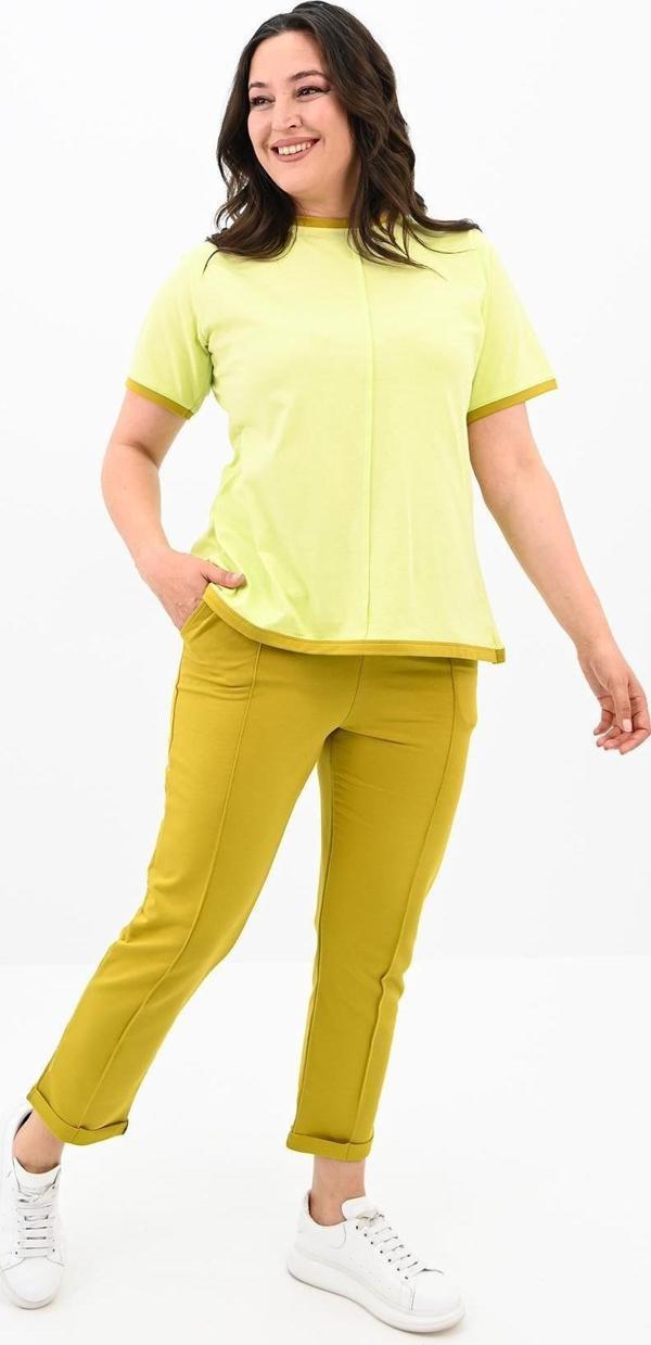 Koza Butik Kadın Büyük Beden Sırt Detaylı Eşofman Takımı 3804-23 Yağ Yeşili 4XL - Image 1