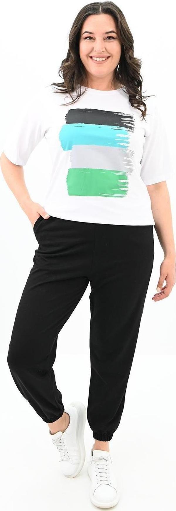 Koza Butik Kadın Büyük Beden Baskı Detaylı Eşofman Takımı 3695-23 Siyah 2XL - Image 1