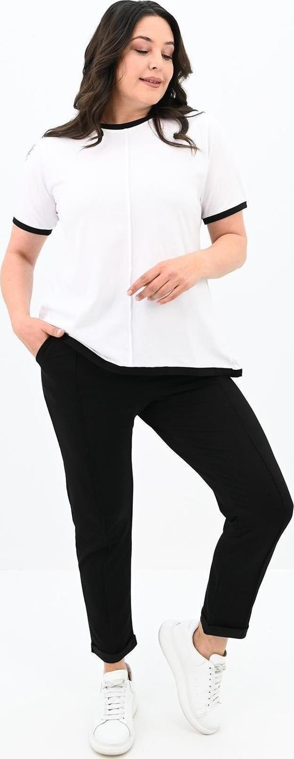 Koza Butik Kadın Büyük Beden Sırt Detaylı Eşofman Takımı 3804-23 Siyah 5XL - Image 1