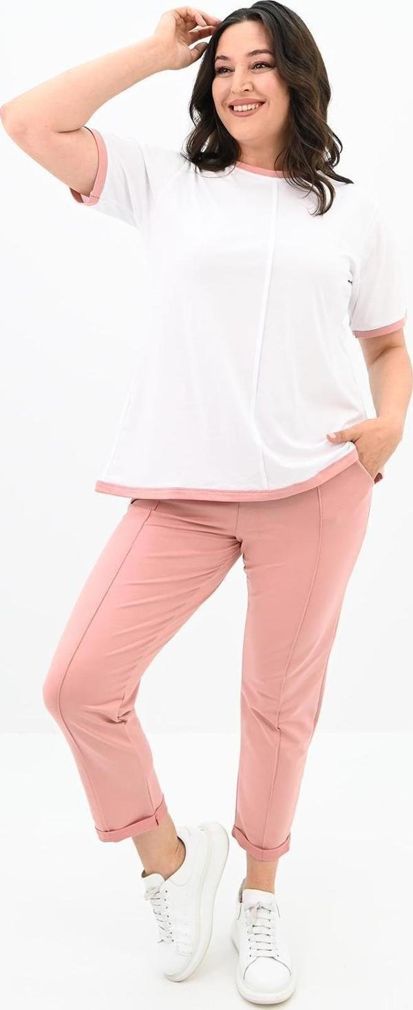 Koza Butik Kadın Büyük Beden Sırt Detaylı Eşofman Takımı 3804-23 Pembe 5XL - Image 1