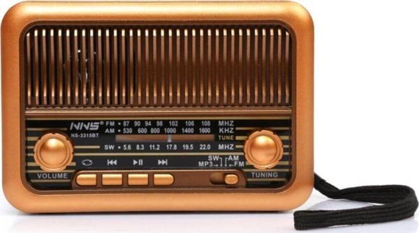 Taşınabilir Nostaljik Radyo Bluetooth Tf Kart Usb Destekli Mp3 Çalar Hoparlör Ns-3315bt - Image 1