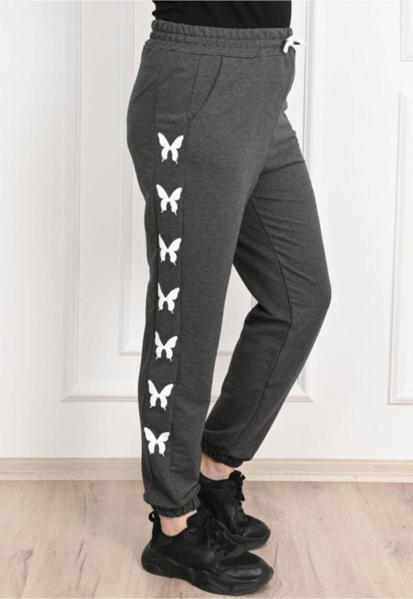 Koza Butik Dijital Baskılı Büyük Beden Eşofman Altı 6060-22 Füme 4XL - Image 1