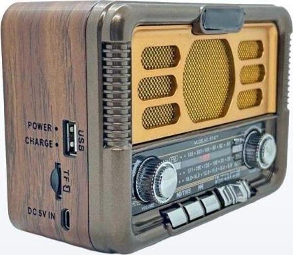 Rt-671 Bluetooth Fm-Usb-Tf-Aux Şarjlı Güneş Eenerjili Nostaljik Radyo - Image 1