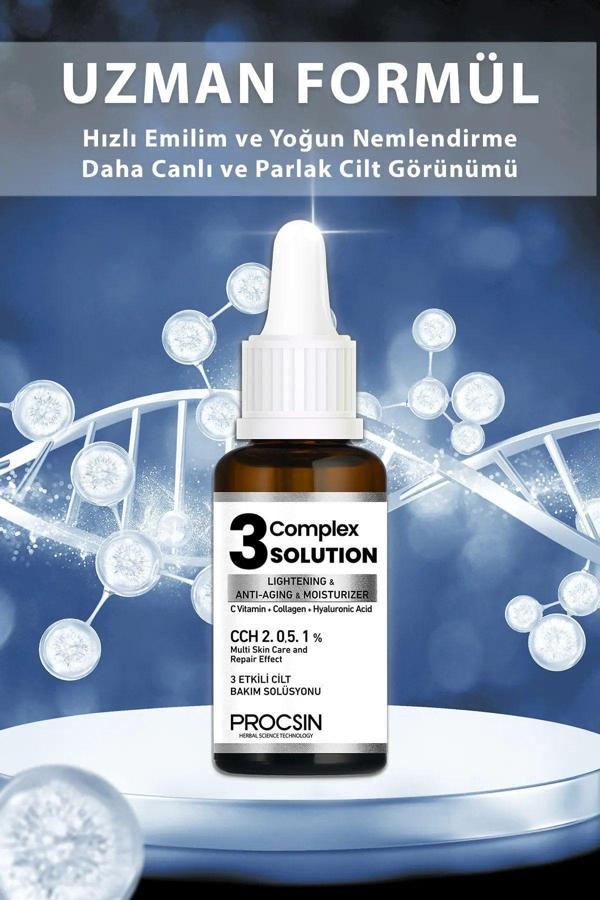 Procsin Aydınlatıcı + Sıkılaştırıcı + Nemlendirici 3 Complex Solution 20 ML - Image 1