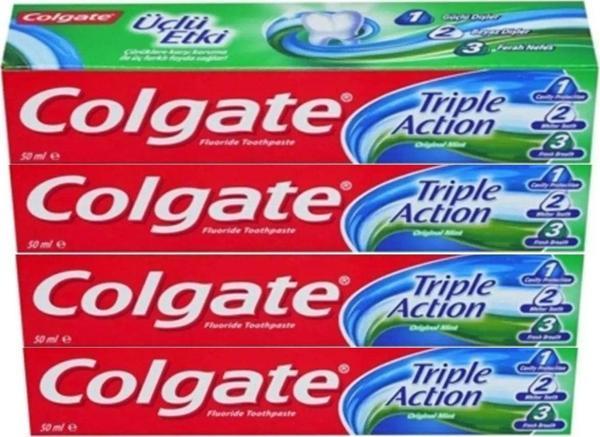 Colgate Üçlü Etki Diş Macunu 50 Ml 4'Lü - Image 1